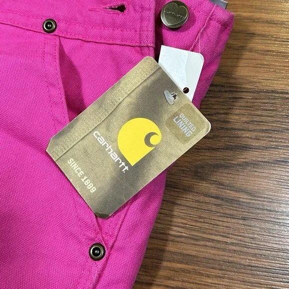 NWT Carhartt Insulated Overalls Coveralls Bibs Girls Size 12 Raspberry Rose Pink